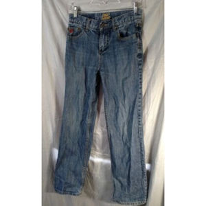 Quicksilver Blue Jeans Boys 28 Cotton Logo Patch Pockets Adjustable Waist